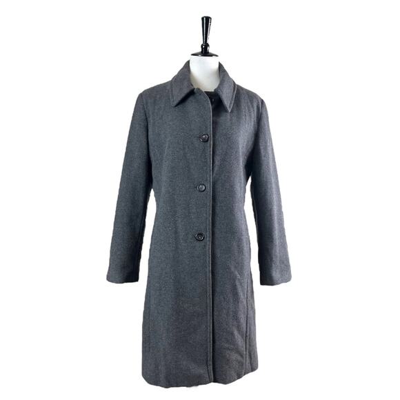 Larry Levine Women’s Winter Coat Classic Wool Cashmere Blend Gray Size Large - Picture 11 of 11